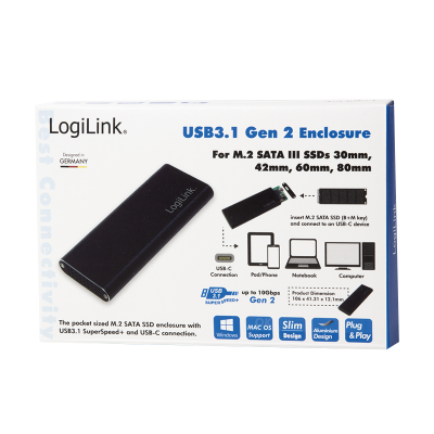 LOGILINK USB 3.2 GEN 2X1 USB-C M.2 (NGFF) SSD ENCLOSURE